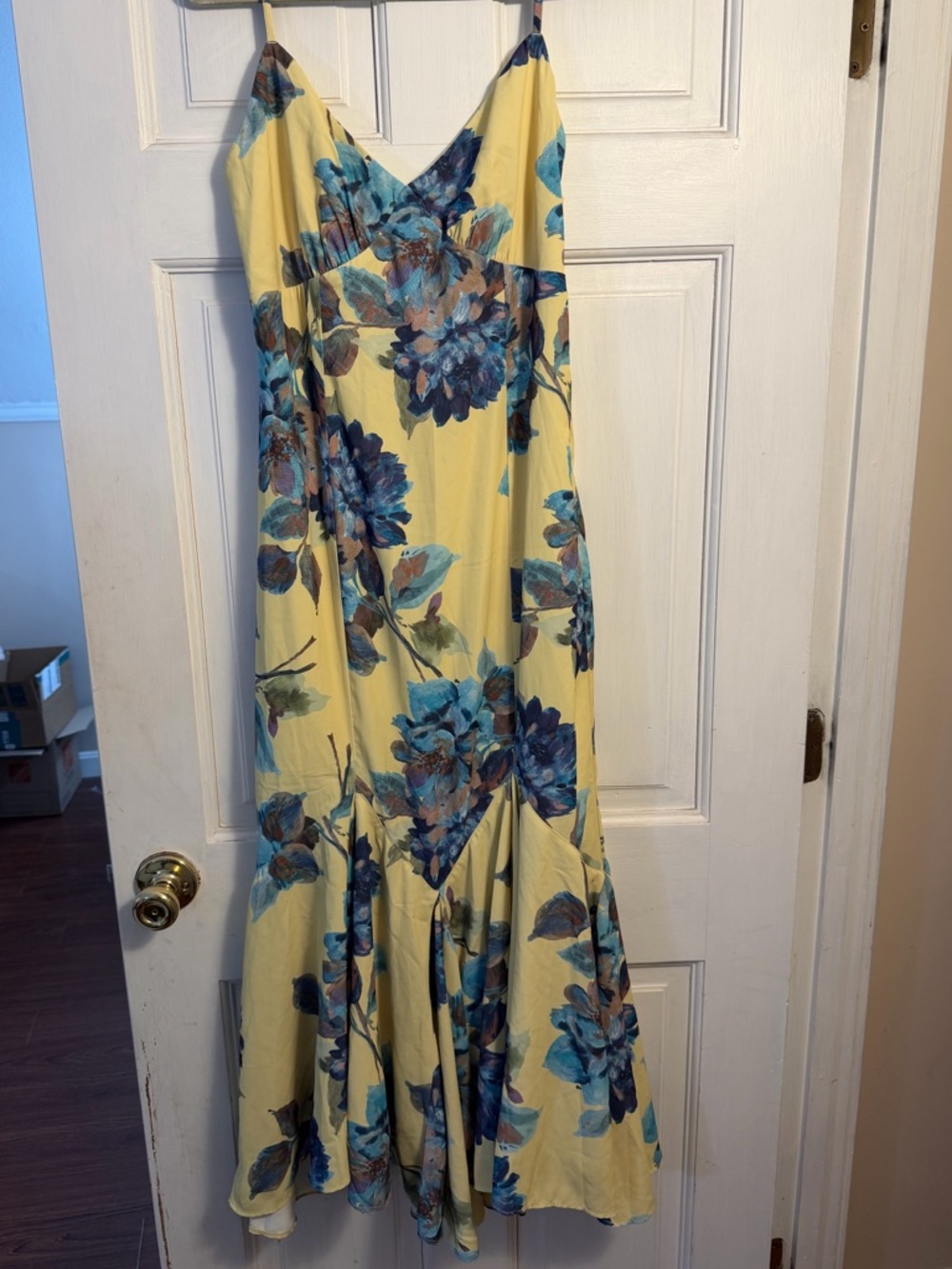 Abercrombie & Fitch mermaid slip maxi dress 💛🩵 - Picture 4 of 6